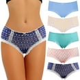 thumbnail image 2 of Asoul Women's Cotton Underwear Soft Stretch Hipster Underpants Packs of 5, 2 of 6