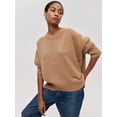 thumbnail image 4 of Jersey de cuello redondo para mujer, Jersey elegante de manga larga, holgado, grueso y cálido, informal, otoño 2024, 4 of 5