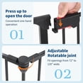 thumbnail image 5 of Collapsible Metal Baby Safety Gate – 29" Tall, Playpen with Lockable Door, Adjustable Portable Pet & Child Barrier for Doors – Black, 3 Panels, 5 of 8