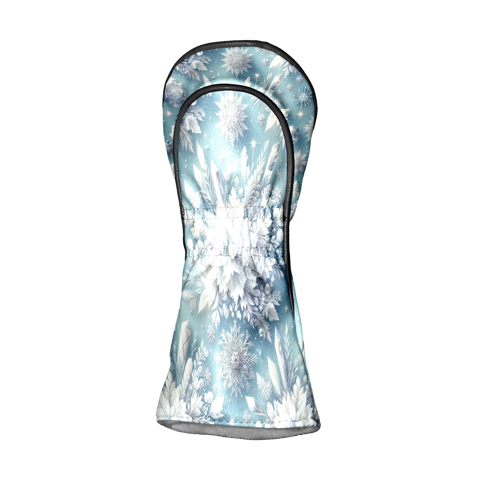 Golf Club Covers, Light Blue Snowflakes Premium PU Leather Driver Hybrid Putter Head Covers with Velvet Lining, Waterproof Golf Gifts for Men Women