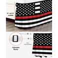 thumbnail image 3 of Red White Stripe Fireman American Flag Bed Skirt Queen Size, Fire Fighter USA Flags Wrap Around Bed Skirting with Adjustable Elastic Strap, Dust Ruffle Pleated Bedskirts 16 Inch Drop for Bedroom Beds, 3 of 9