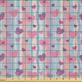 thumbnail image 2 of Ambesonne Colorful Fabric by the Yard Microfiber, Hearts Stripes Wedding, 10 Yards, Pale Mauve Purple, 2 of 2