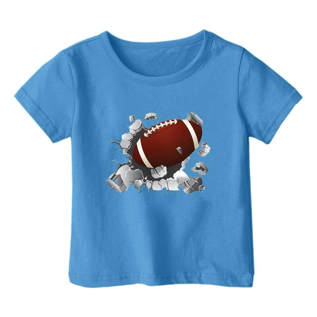 HVOBBTY T-shirt Décontracté à Manches Courtes pour Tout-Petits, T-shirt Décontracté Ample à Manches Courtes Col Rond Confortable pour Adultes Bleu, 2 Ans