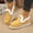 Yellow, variant on YOUYEDIAN Moccasins Women Fall Winter Plush Lined Slip On Warm Casual Flats Round Toe Fashion Versatile Outdoor Shoes