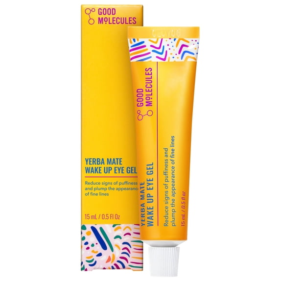 Good Molecules Yerba Mate Wake Up Eye Gel - Hydrating Undereye Gel Cream with Hyaluronic Acid & Caffeine, Targets Dark Circles & Puffiness, Skincare for Face, 0.5 fl oz