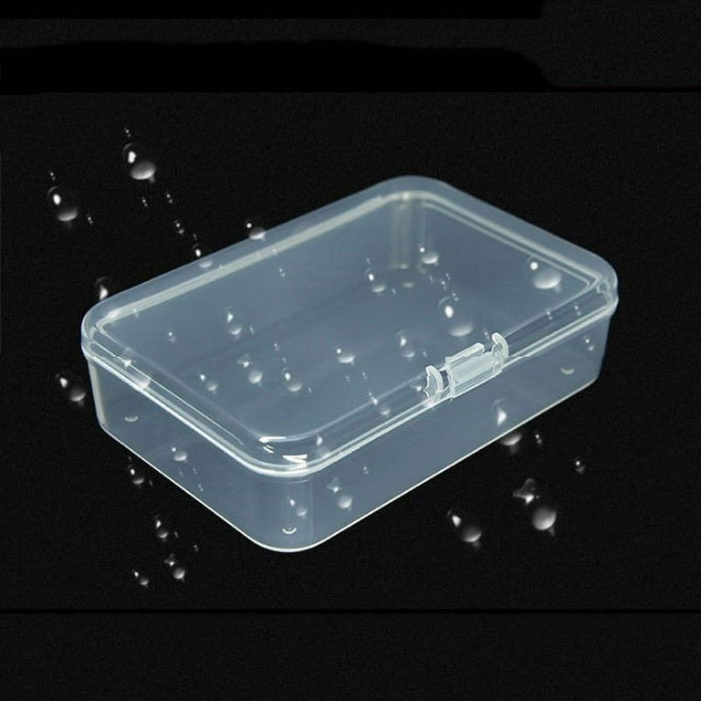 6 Pieces Small Clear Plastic Bead Storage Container Boxes With Hinged Lid  For Collecting Small Items, Jewelry