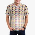 thumbnail image 2 of Balery Polka Dot Printed Men’s Short Sleeve Polo Shirt, Midweight Men's Shirt,Golf Polo shirts -X-Large, 2 of 8