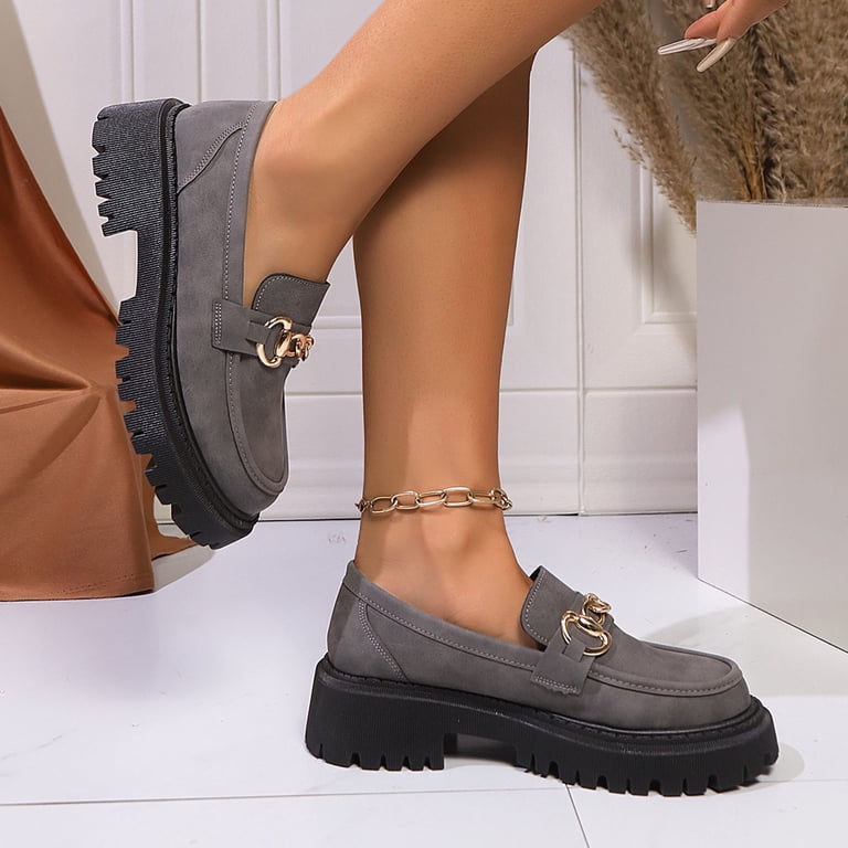 Gray and Gold Slip-On Loafers with Suede Material Handmade Men Light Gray Suede Leather Moccasin Shoes, Bit  main image 3