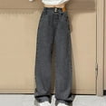 thumbnail image 5 of Zanarzt Baggy Jeans for Girls Girls' Pants Loose Straight Leg Pants Fashion Big Boy Wide Leg Pants Children's Jeans Black,10-11 Years, 5 of 6