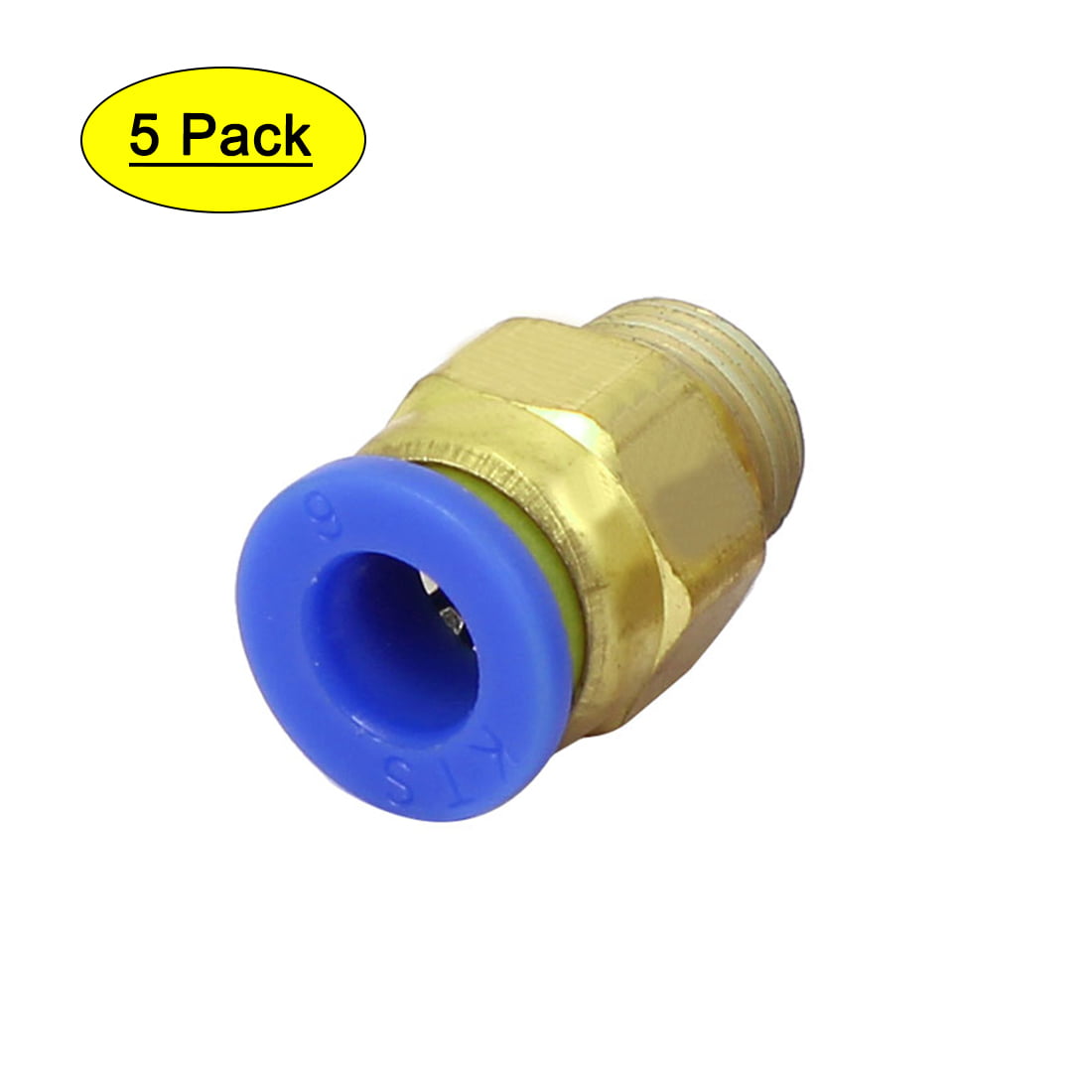 Pack of 5 Generic Push in Quick Touch to Connect Fitting 1/2 OD Tube x 3/8 Male NPT Thread Pneumatic Straight Joints/Coupler 