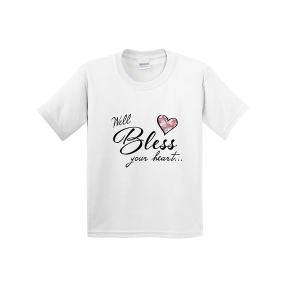 Inktastic Well Bless Your Heart with Floral Print Youth T-Shirt