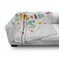 thumbnail image 3 of Engagement Party Soft Flannel Fleece Blanket, Hippie Celebration Hearts Flowers Dots Rainbow Colored She Said Yes Words, Cozy Plush for Indoor and Outdoor Use, 50" x 70", Multicolor, by Ambesonne, 3 of 6