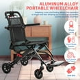 thumbnail image 2 of Tuelaly Ultra-Thin Aluminum Alloy Transport Wheelchair, Lightweight Foldable Wheelchair, 286lbs Capacity Portable Travel Wheelchair with Flip-Up Armrest & Safety Belt, 2 of 7