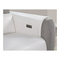 Global Furniture USA U8520 Blanche White/Gray Fabric Power Reclining Loveseat