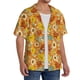 thumbnail image 2 of Fotbe Daisy maple fall Camisa Estampada de Manga Corta para Hombre, Casual de Verano, Estilo Playero, Sin Arrugas-Large, 2 of 5