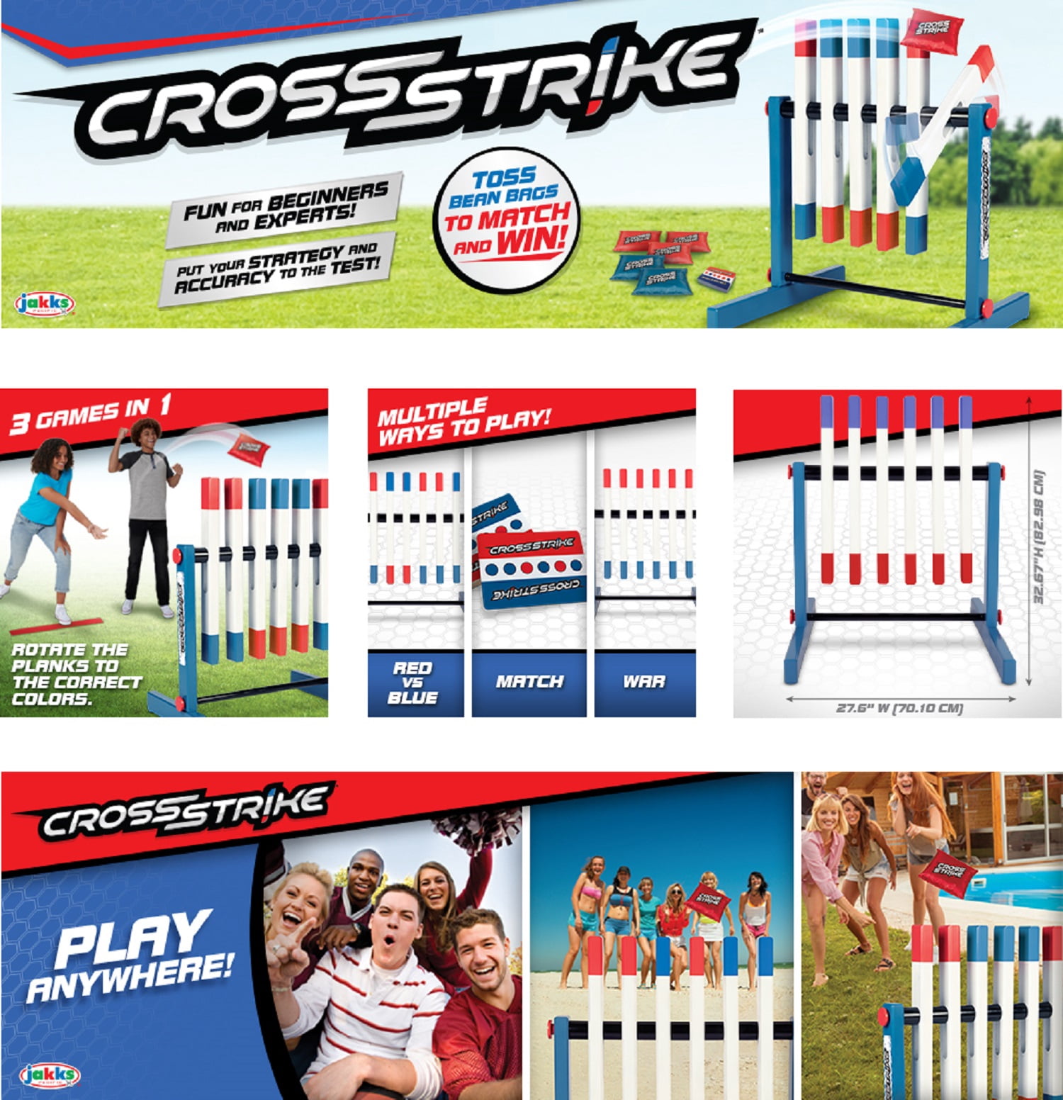 Sportszone Cross Strike Game Bean Bag Toss Lawn Game