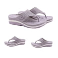 thumbnail image 5 of LEEYNEER Women Sandals Clearance 2023! Women‘s Flip-Flops with Arch Support Sandals Plus Size Lightweight Retro Shoes Massage Flip-flops Soft Bottom Wedge Slippers Non-Slip, 5 of 6