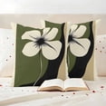 thumbnail image 3 of Green Floral Spring Outdoor Waterproof Pillow Covers, Modern Abstract Blooms Botanical Decorative Square Throw Pillowcase Sofa Cushion Sham for Patio/Couch/Chair, 16"x16" 2 Pack, 3 of 8