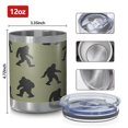 thumbnail image 3 of 12oz Tumblers Green Bigfoot Pattern Vacuum Insulated Stainless Steel Travel Tumbler Cups Mug with Lid and Straw for Beer,Coffee,Beverages with Cleaning Brush for Cold & Hot Drinks, 3 of 5