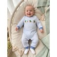 thumbnail image 6 of RUINIXCW Newborn Baby Boy Duck Outfit Plaid Romper Infant Baby Boys Spring Fall Winter Clothes Casual Mallard Embroidery Long Sleeve Jumpsuit, 6 of 7