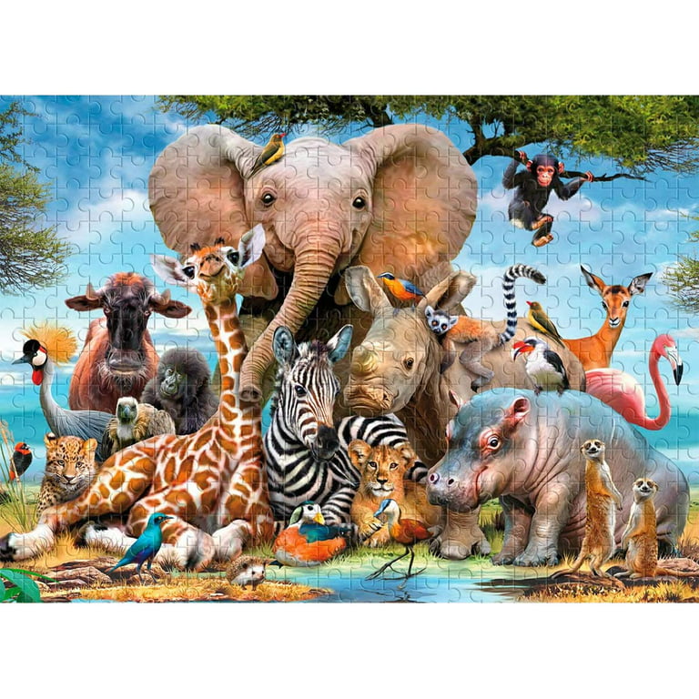 Jigsaw Puzzles for Adults Kids, 1000 Pieces Animal World Puzzles with  Poster, Grown up Puzzles Educational Games Toys Gift 