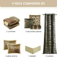 thumbnail image 6 of Nanshing Leopard 9 Piece Animal Print Comforter Set , Brown Gold , Queen , Short Plush Print, 6 of 7