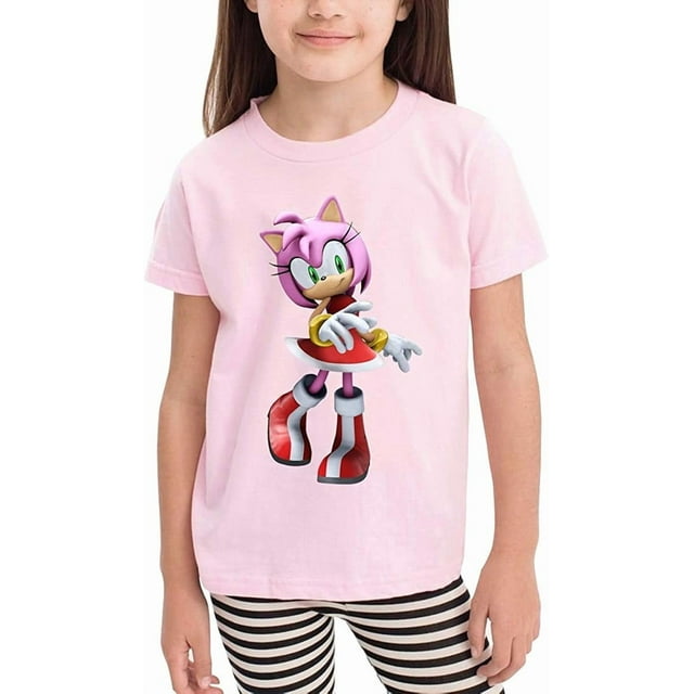 Enfants Garçons Filles Sonic Hérisson Amy Rose Style Décontracté Enfants Garçons Filles T-Shirt
