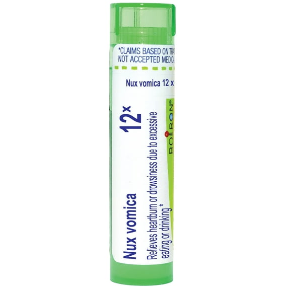 Boiron Nux Vomica 12X, Homeopathic Medicine for Heartburn Or Drowsiness Due To Excessive Eating Or Drinking, 80 Pellets
