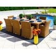 thumbnail image 4 of Malmo 9-Piece Resin Wicker Outdoor Patio Furniture Dining Table Set In Natural w/ Dining Table and Eight Chairs (Full-Round Natural Wicker, Sunbrella Canvas Charcoal), 4 of 10