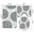thumbnail image 3 of Gray Floral Pattern Bathroom Rugs Sets 3 Piece,Toilet Cover Set,Absorbent Non Slip Bathroom Mats Sets with U-Shaped Contour Rug Toilet Rug Set, 3 of 5