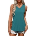thumbnail image 2 of MOSHU 3 Pack Tank Tops for Women Plus Size V Neck Shirts Sleeveless Women Shirts Flowy Loose Fit Tops Summer Outfits, 2 of 8