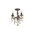 thumbnail image 6 of Rosalia 3 light Pewter Flush Mount Golden Teak (Smoky) Royal Cut Crystal, 6 of 10