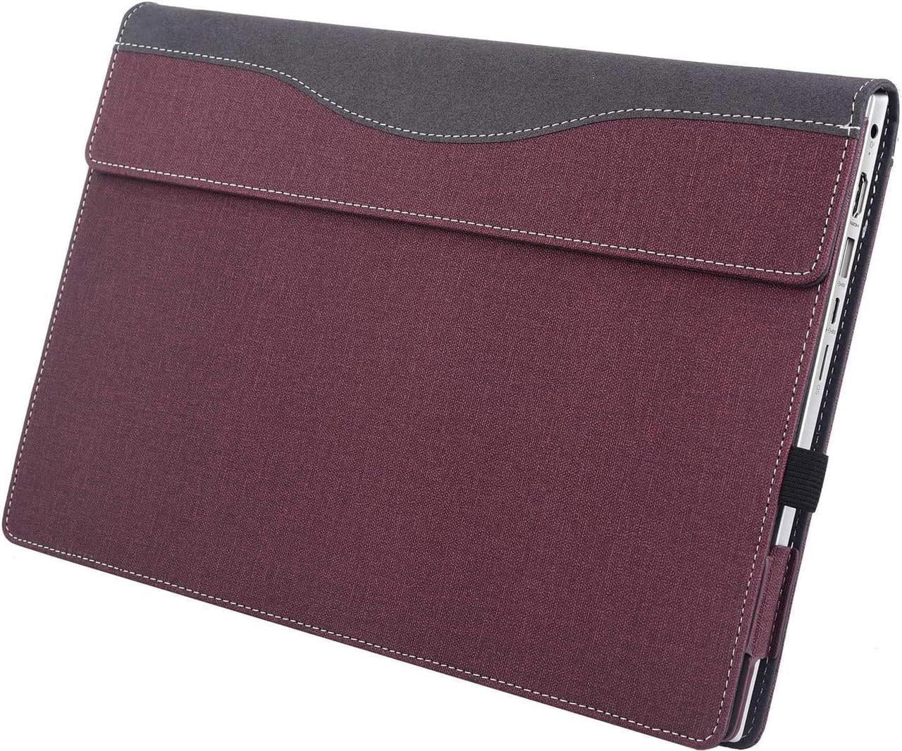 Laptop Case for 15 inch Microsoft Surface Laptop 7 Windows PC with ARM CPU and AI-Powered Copilot+, PU Leather Folio Stand Laptop Protective Cover