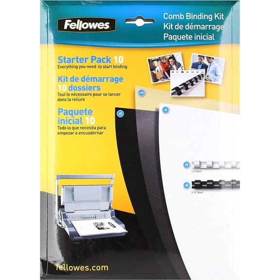 Fellowes Comb Binding Starter Kit, 10 Pack (5290101)
