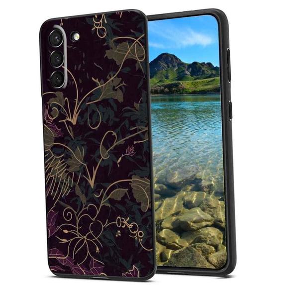 Gold-Floral-Dark-Grunge-Academia-aesthetic-6 Phone Case, Degined for Samsung Galaxy S21 FE Case Men Women, Flexible Silicone Shockproof Case for Samsung Galaxy S21 FE