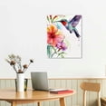 thumbnail image 3 of Creowell  Hummingbird Canvas Wall Art Watercolor Birds Picture Print Hummingbird with Flowers Painting for Home Decor Frames  12x16 in, 3 of 5