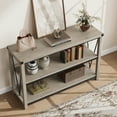 thumbnail image 4 of 47 Inch Entryway Table, 3 Tier Narrow Long Console Table With Storage, Wood Console Table for Living Room, Industrial Behind Couch Table, Hallway Table for Foyer, Entryway Furniture-Grey, 4 of 8