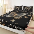 thumbnail image 3 of Manfei Flying Butterflies 4pcs Bed Sheets for Teens Adults,Chic Flowers King Sheets,Exotic Style Super Cozy Sheet Set,Microfiber Bedroom Decor, 3 of 7