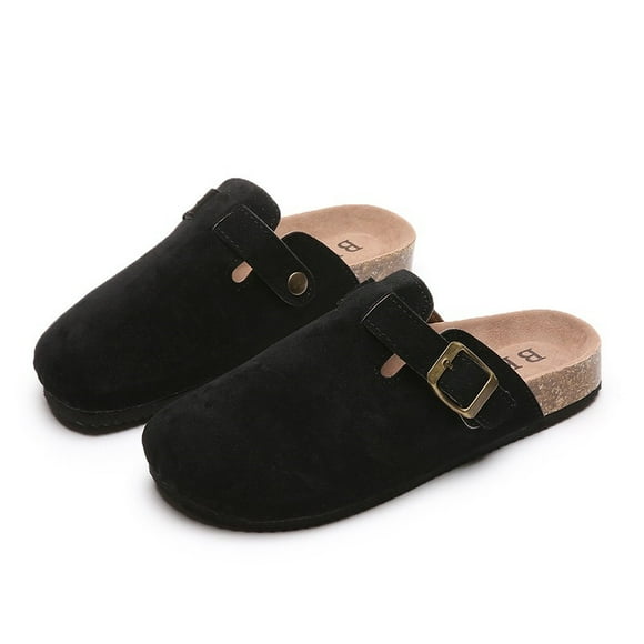 Chaussures pour Femmes Pantoufles à Bout Fermé pour Femmes Sabots en Cuir Suédé de Vache Sandales pour Femmes Mule de Jardin Rétro Mode Sabot à Enfiler 2023 Nouveau tzw