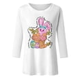 thumbnail image 4 of MuXiKeJi Clothes Easter T Shirts for Womens Easter's Day Bunny 3/4 Sleeve Funny Tees Going Out Summer Outfits, 4 of 4