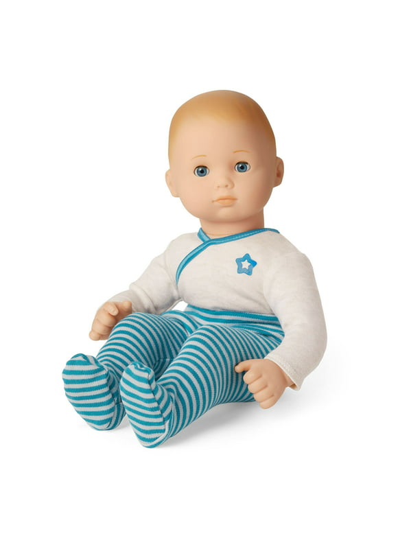 American Girl Bitty Baby - Bitty Baby Doll with Blue Eyes, Blond Hair, Light Skin with Neutral Undertones in Soft Blue - DN3