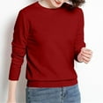 thumbnail image 5 of HAPIMO Base Layer Shirt Tops Crewneck Long Sleeve Travel Hiking Tee T Shirt Pullover Sweater for Women Red L, 5 of 5