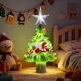 thumbnail image 4 of Christmas Tree Night Light, Plugin Green Christmas Tree Lights with Cute Dog, Vintage Hand Painted Hallway Nightlight with Multicolored Mini Home Decor, Gifts for Kids Women Men!, 4 of 8