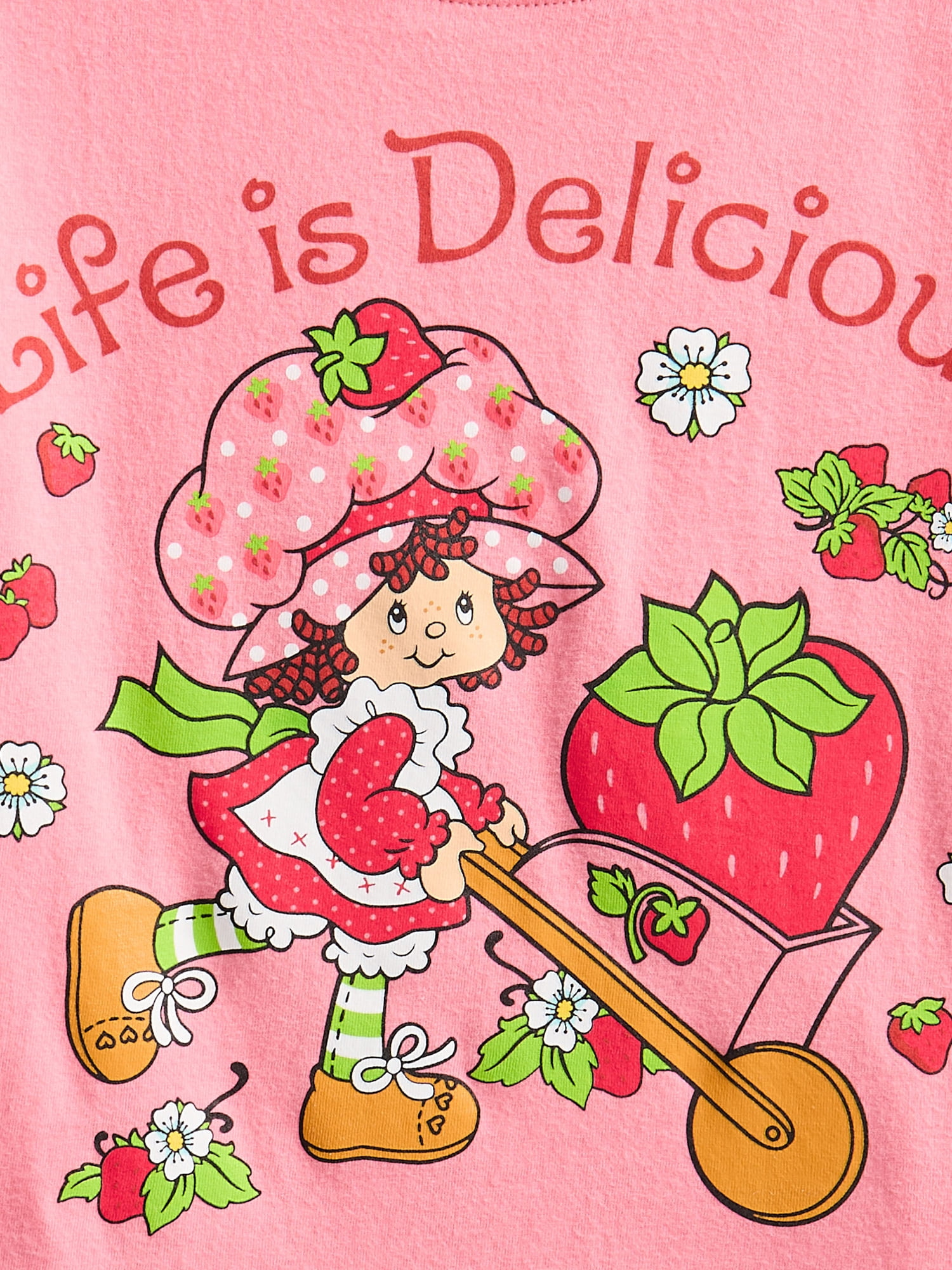 Strawberry Shortcake Toddler Graphic Crewneck Tee with Short Sleeves, Sizes 12M-5T
