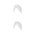 thumbnail image 4 of Sonducket Turbante Nudo Estilo étnico Interior Hijab Espiral Beanie Color sólido Moda Loss Bonnet Decoración Ropa diaria Boda Blanco Blanco 2Conjunto, 4 of 6