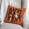 thumbnail image 3 of Creative Products Happy Halloween Orange with Retro Ghosts 18x18 Spun Poly Pillow, 3 of 3