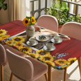 thumbnail image 3 of Sheep Sunflower Table Cloths for 5 Foot Rectangle Tables, Country Red Farm Barn Spring Flowers Patio Waterproof Elastic Fitted Tablecloths, Washable Rectangular Table Cover for Camping, 3 of 8