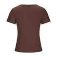 thumbnail image 5 of QUNYINEY Womens Tops Square Neck Casual Short Sleeve Solid Shirts Slim Ribbed Tee Shirts Womens, 5 of 5