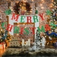 thumbnail image 2 of Pancarta de Navidad con purpurina roja y verde, decoraciones de fiesta de Navidad, pancarta de Navidad, decoraciones de Navidad, decoraciones de Navidad para el hogar, oficina, fiesta, chimenea MFZFUKR WMZY-733, 2 of 7