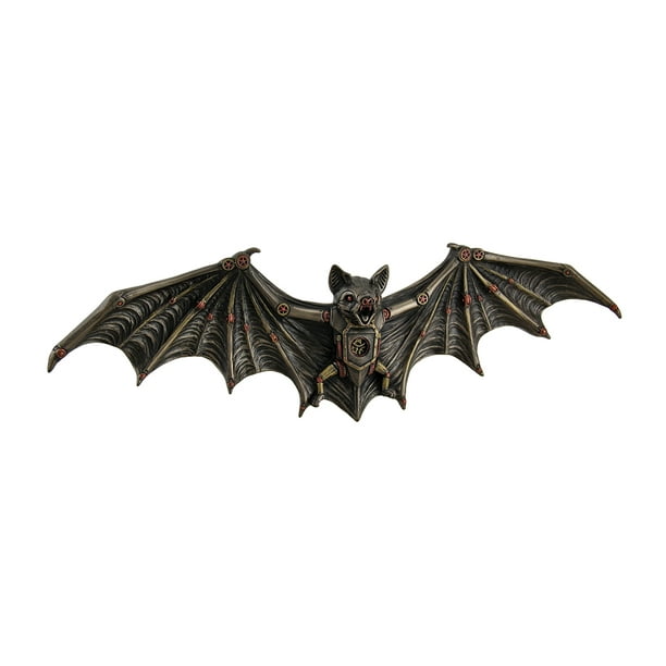 Mechanical Steampunk Vampire Bat Bronze Finish Wall Sculpture Steampunk Vampire Bat Bronze Finish
